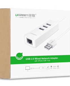 Bộ chia 3 cổng USB with mạng Lan 10/100Mbps Ugreen chính hãng