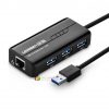 Bộ chia USB 3 cổng 3.0 Ugreen hỗ trợ cổng Lan Ethernet 10/100Mbps