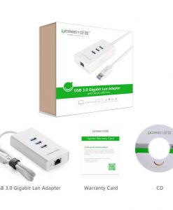 Cáp HUB USB 3.0 + LAN 100Mbps chính hãng Ugreen cho Macbook