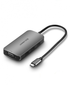 Cáp USB type-C sang VGA/ Hub USB 3.0 Ugreen 50210 cho Macbook