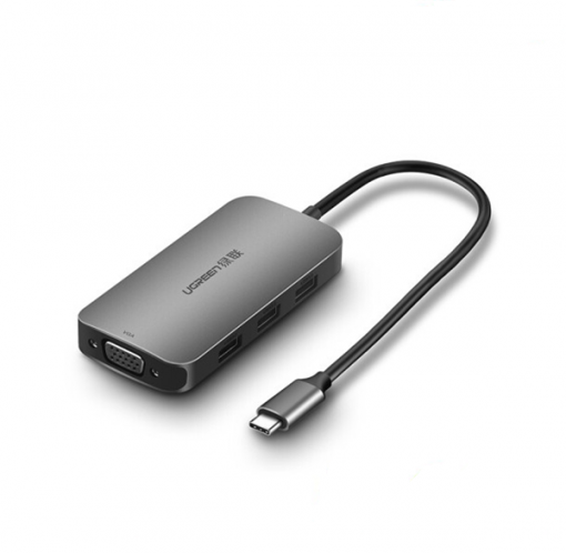 Cáp USB type-C sang VGA/ Hub USB 3.0 Ugreen 50210 cho Macbook