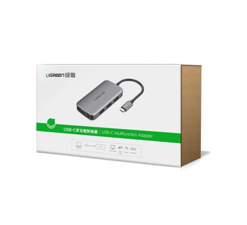 Cáp USB type-C sang VGA/ Hub USB 3.0 Ugreen 50210