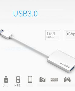 Hub chia 4 cổng 3.0 chính hãng Hagibis có dây cho Macbook