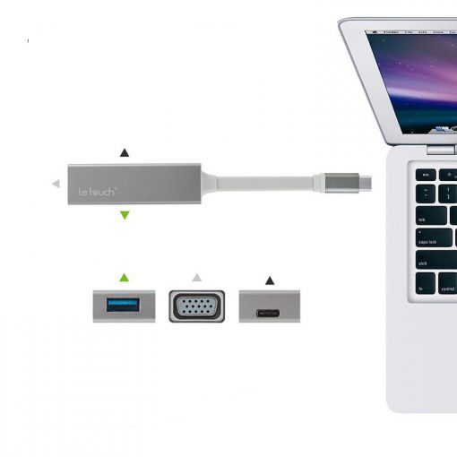 Cổng chuyển dữ liệu Letouch 3in1 to VGA cho Macbook