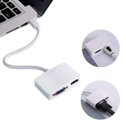 Cáp Mini Displayport to VGA+HDMI Adapter Ugreen nhỏ gọn tiện dụng